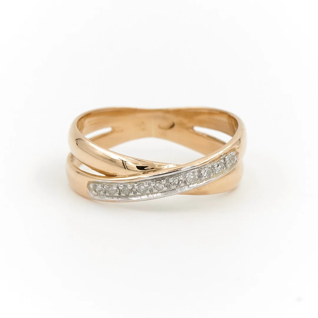 Bague Alliance Or jaune, Or blanc Diamant