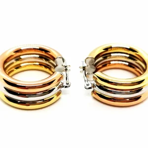 Boucles d'oreilles Créoles Or blanc, Or jaune, Or rose