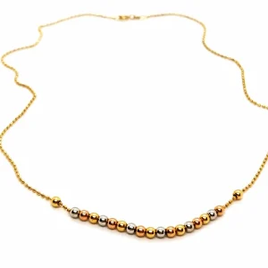 Collier Maille boule Or jaune, Or rose, Or blanc