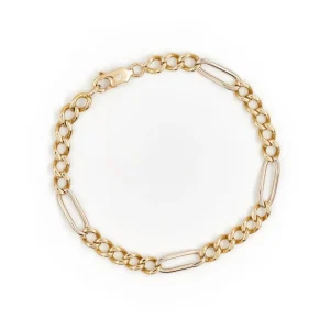 Bracelet Maille alternée Or jaune