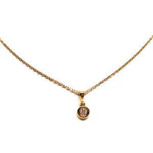 Collier Chaîne + pendentif Or jaune Diamant