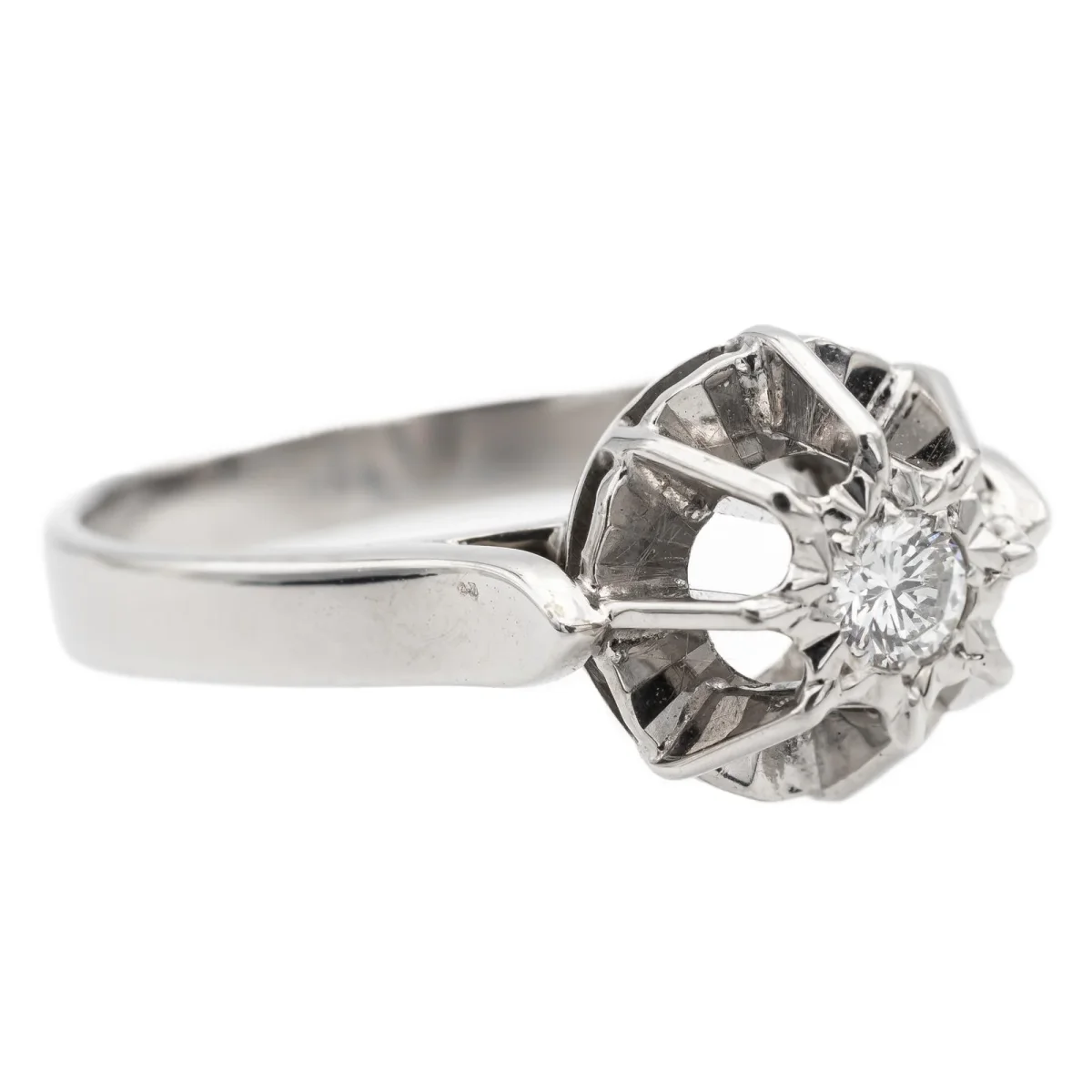 Bague Solitaire Or blanc Diamant – Image 8