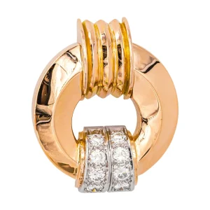 Pendentif Or rose, Platine Diamant