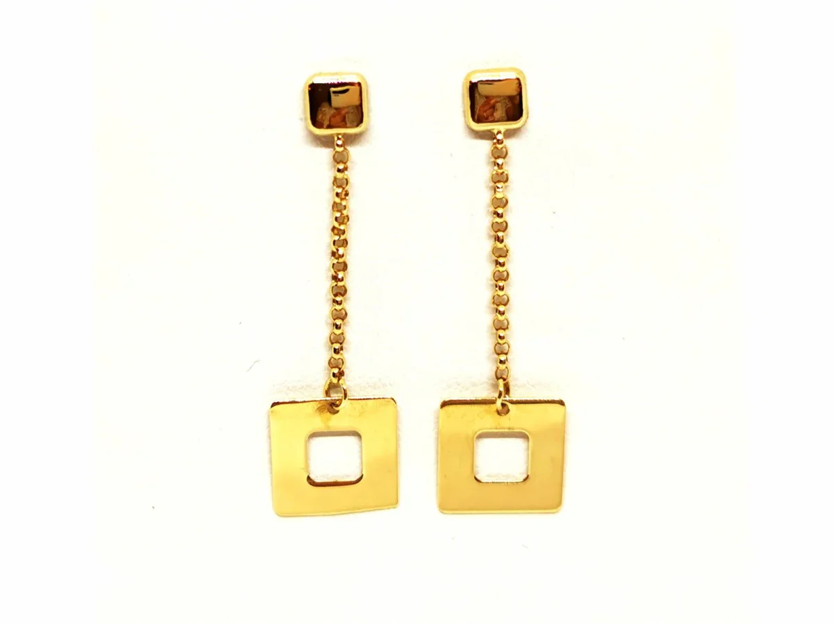 Boucles d'oreilles Carré Or jaune – Image 2