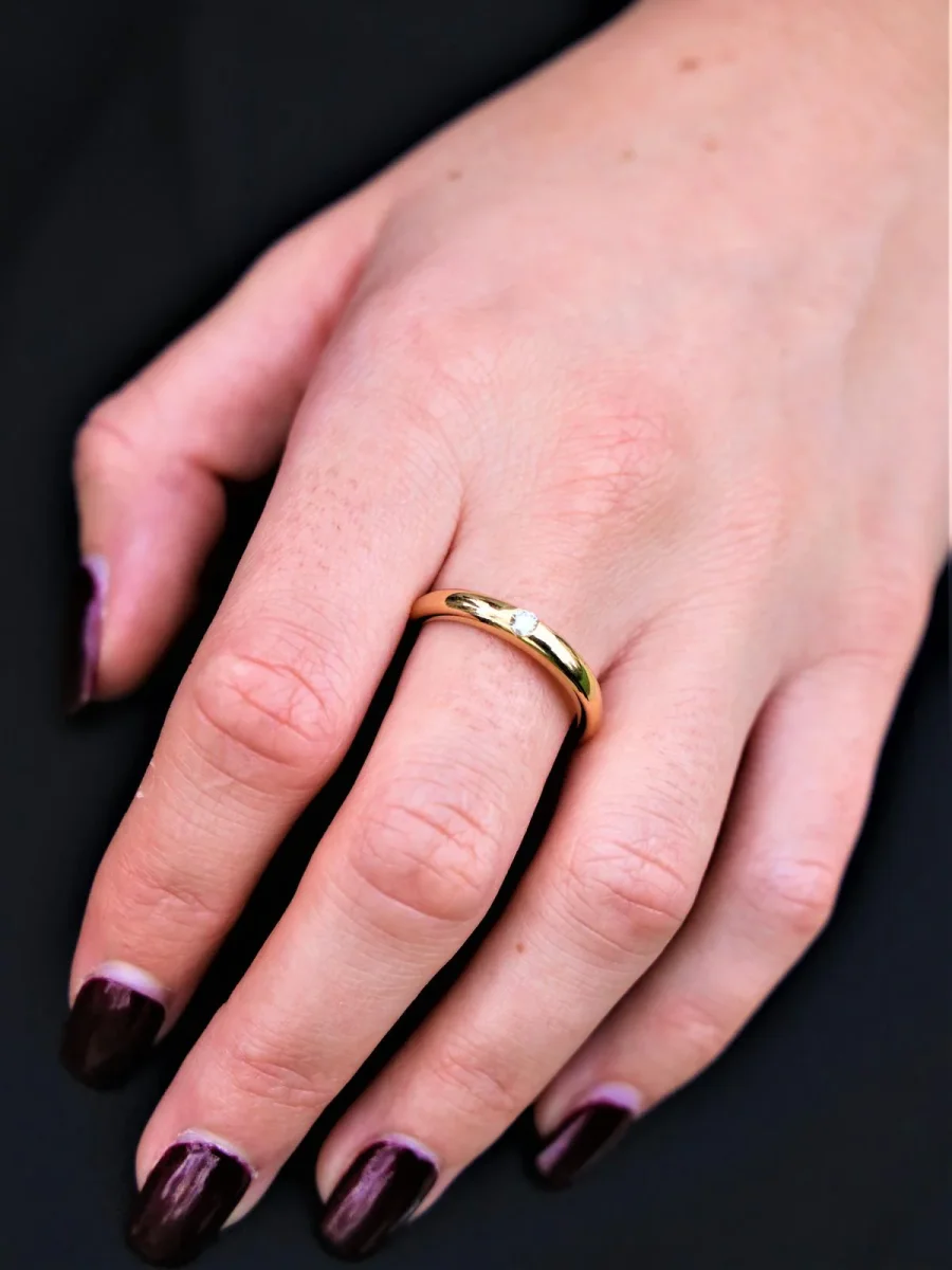 Bague Alliance Or jaune Diamant – Image 3