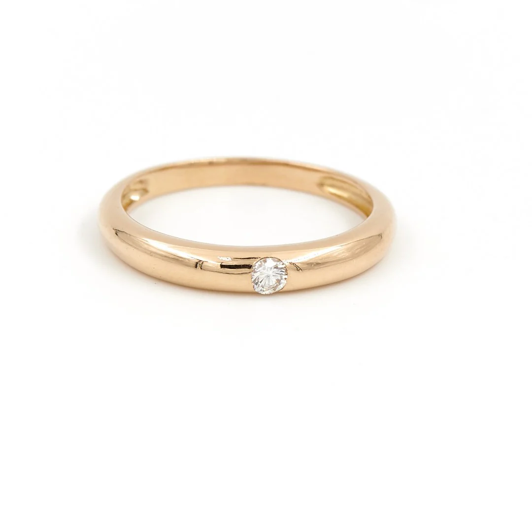 Bague Alliance Or jaune Diamant – Image 4