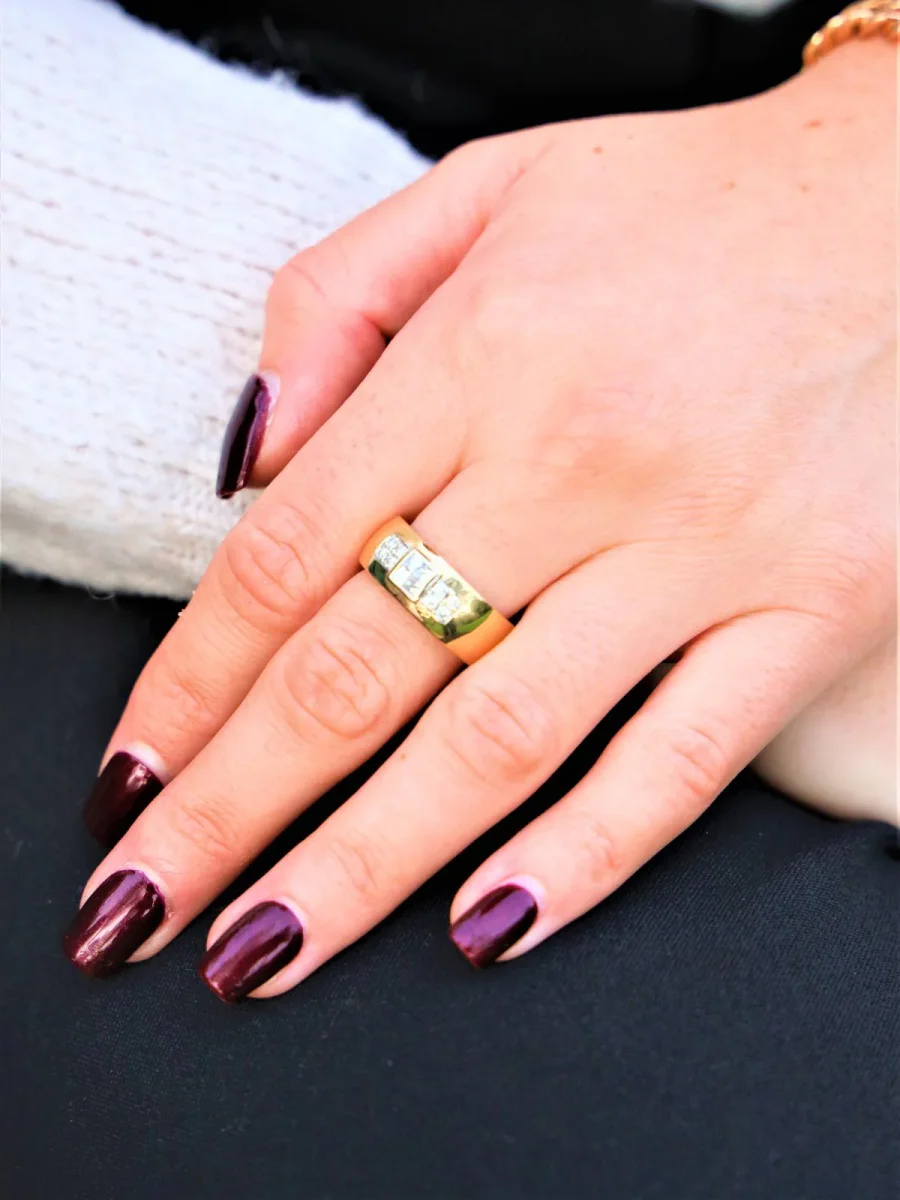 Diamani Bague Jonc Belle epoque Or jaune, Or blanc Diamant – Image 3