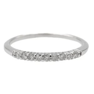 Bague Demi alliance Or blanc Diamant