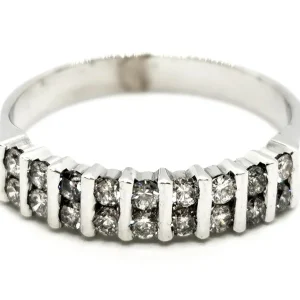 Bague Demi alliance Or blanc Diamant