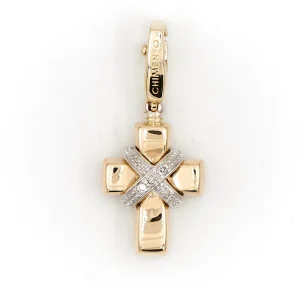 Chimento Pendentif Croix Or jaune, Or blanc Diamant