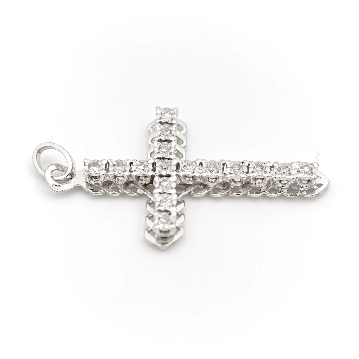 Pendentif Croix Or blanc Diamant – Image 4