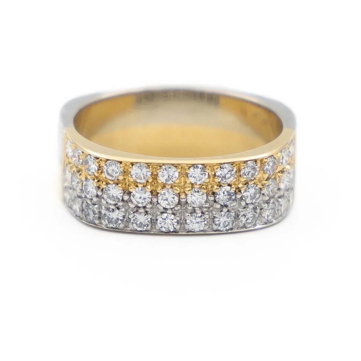 Bague Alliance Or blanc, Or jaune Diamant