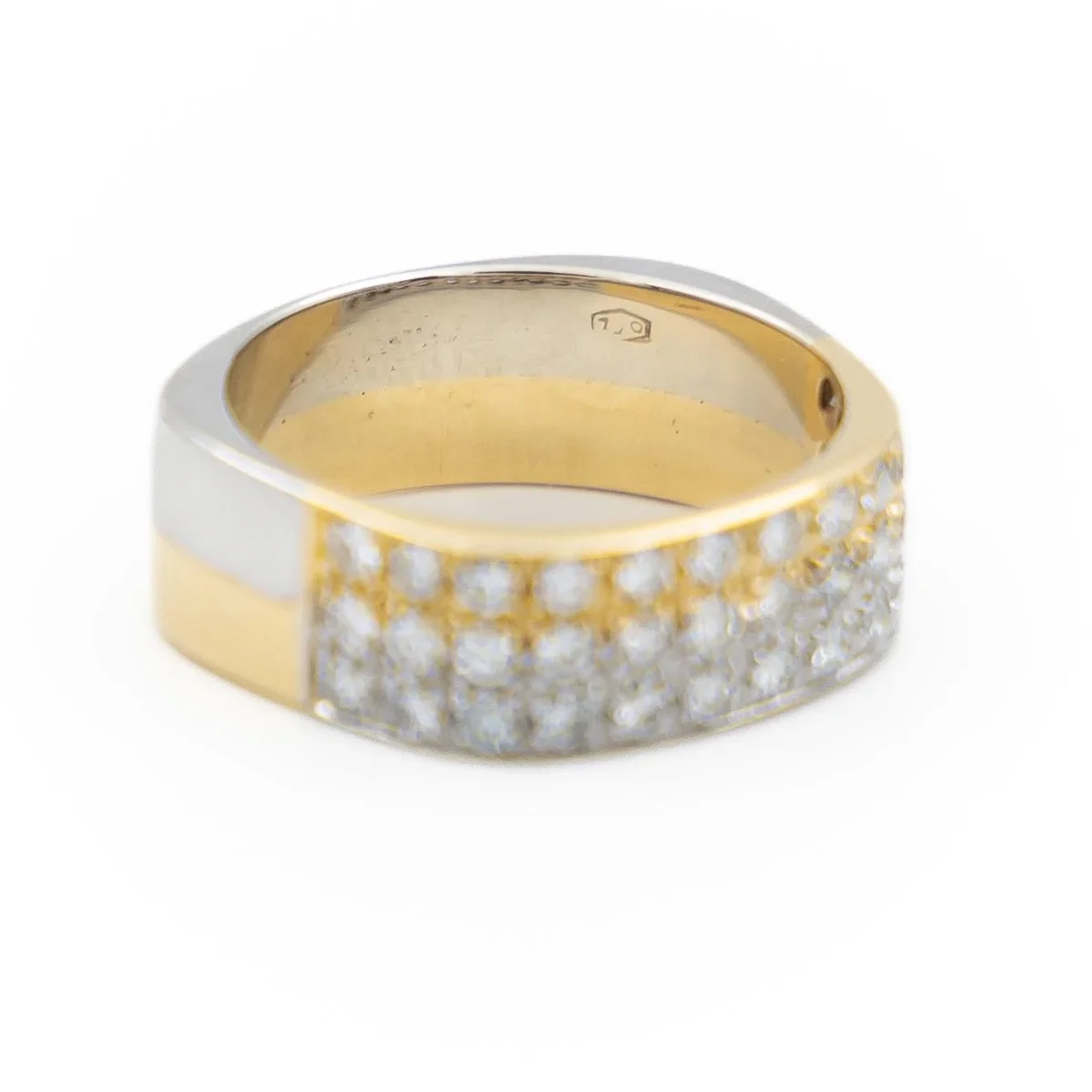 Bague Alliance Or blanc, Or jaune Diamant – Image 7