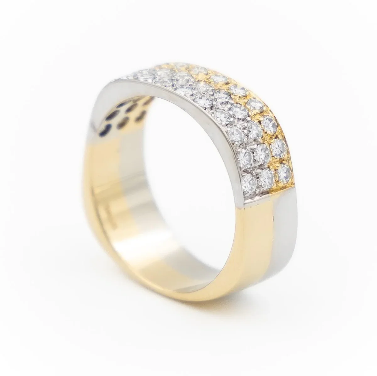 Bague Alliance Or blanc, Or jaune Diamant – Image 8