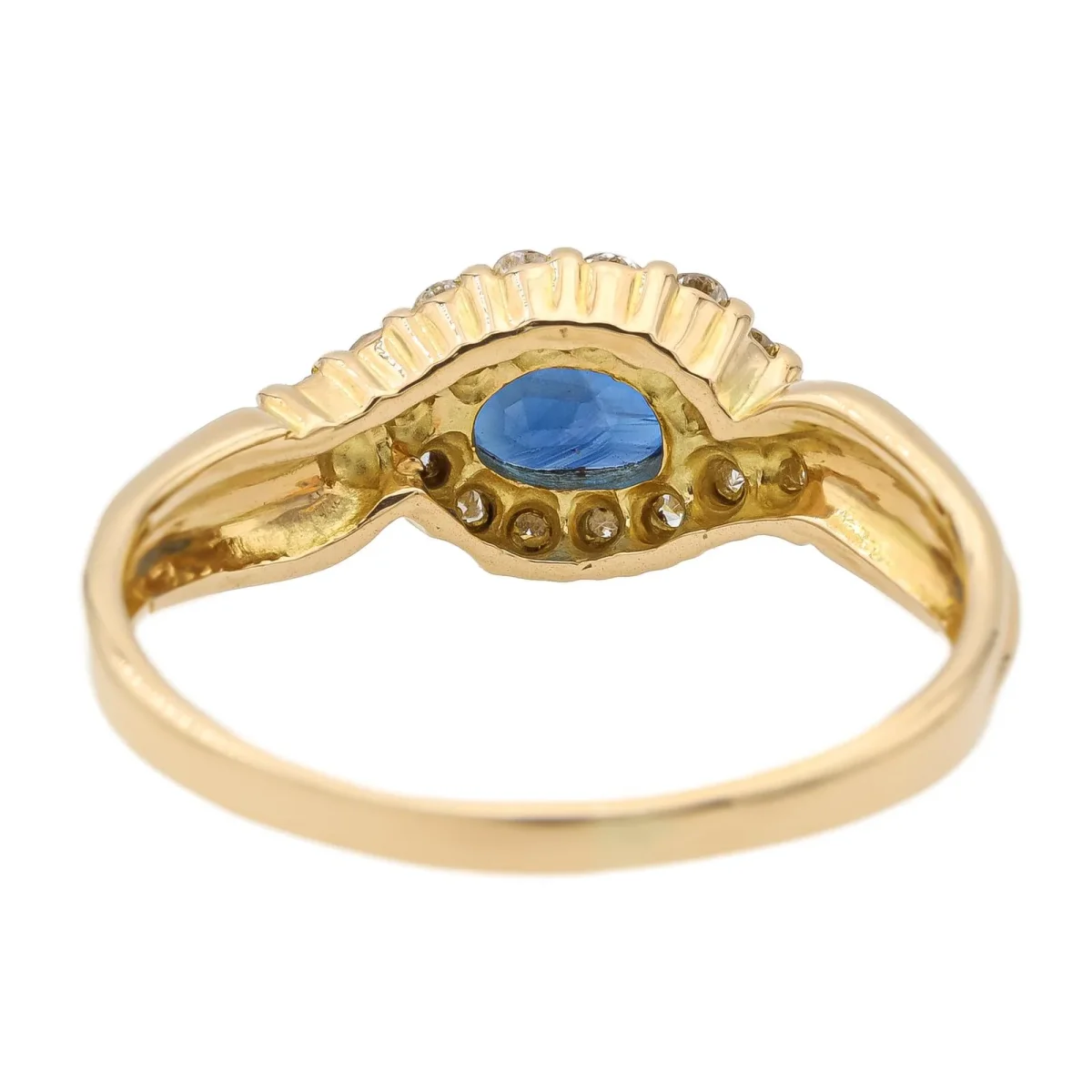 Bague Or jaune Saphir, Diamant – Image 6