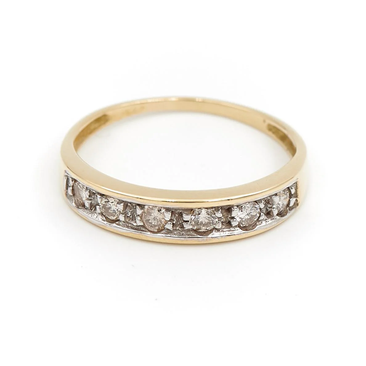 Bague Alliance Or jaune, Or blanc Diamant – Image 4