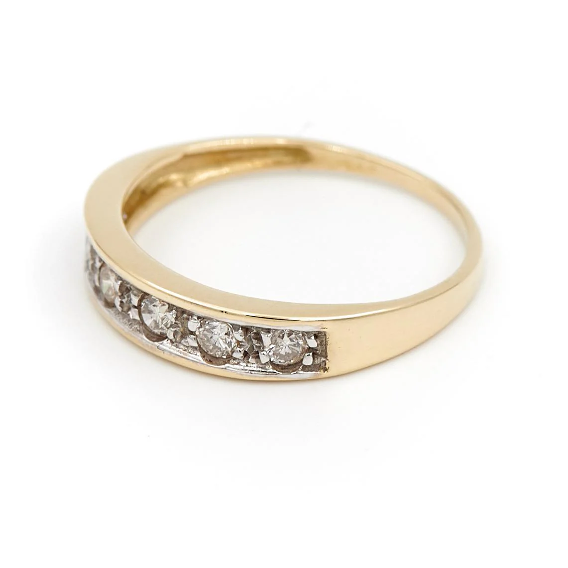 Bague Alliance Or jaune, Or blanc Diamant – Image 5