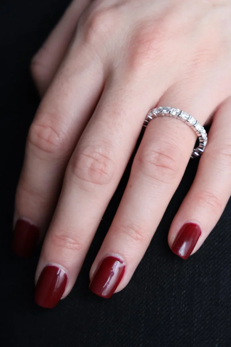 Bague Alliance américaine Platine Diamant – Image 3