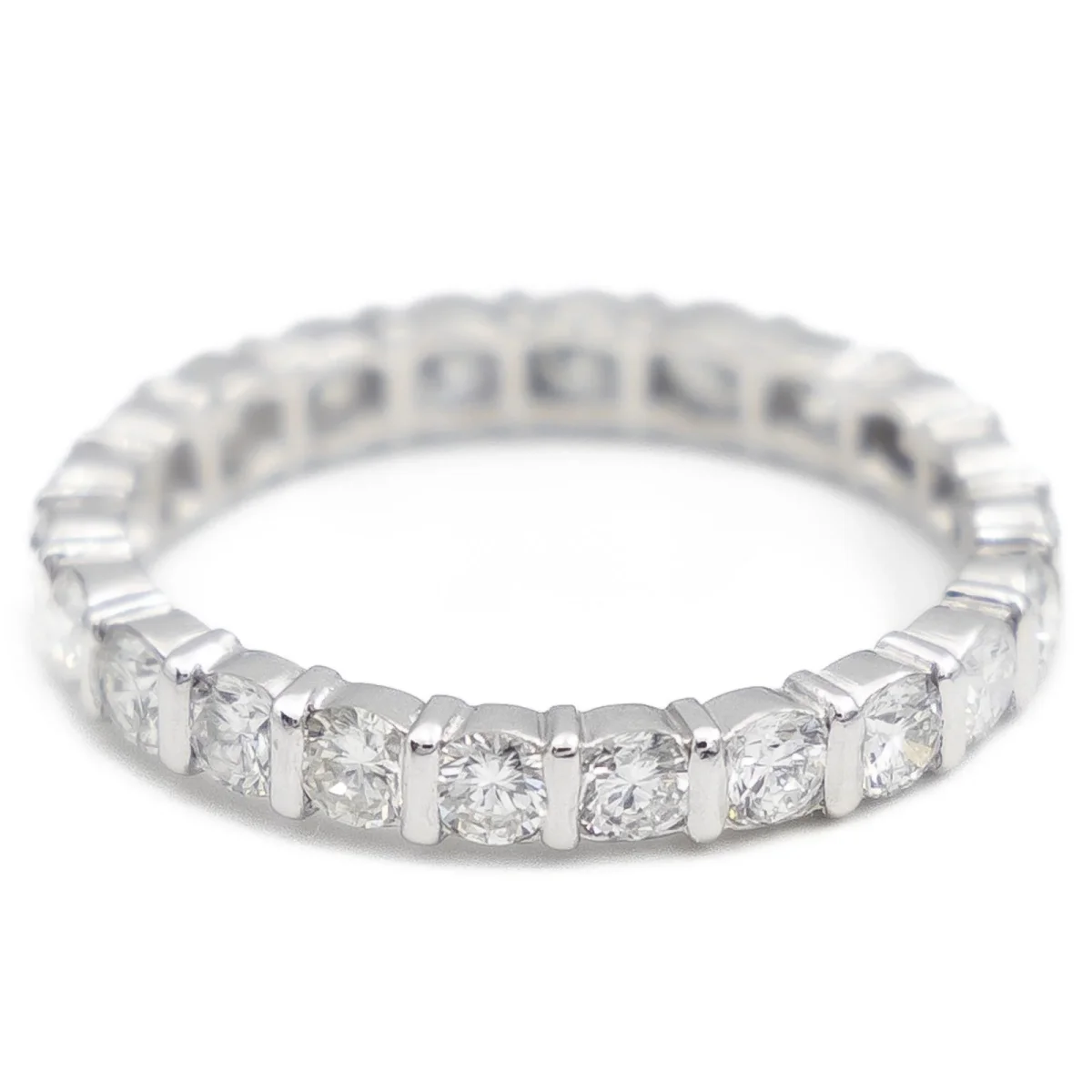 Bague Alliance américaine Platine Diamant – Image 5