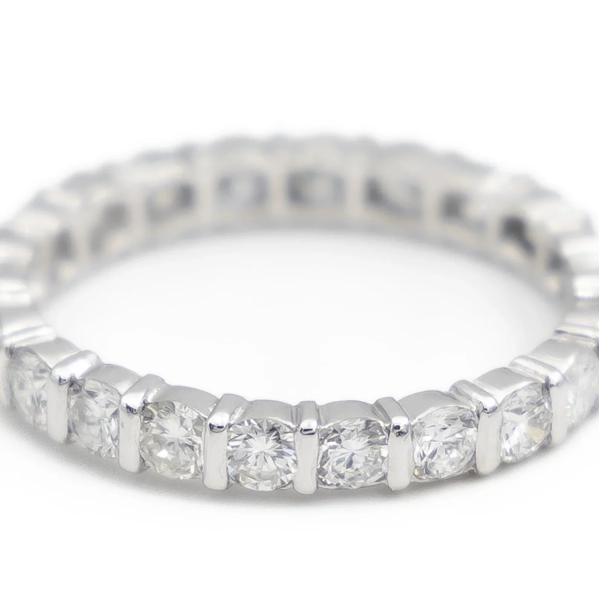 Bague Alliance américaine Platine Diamant – Image 8