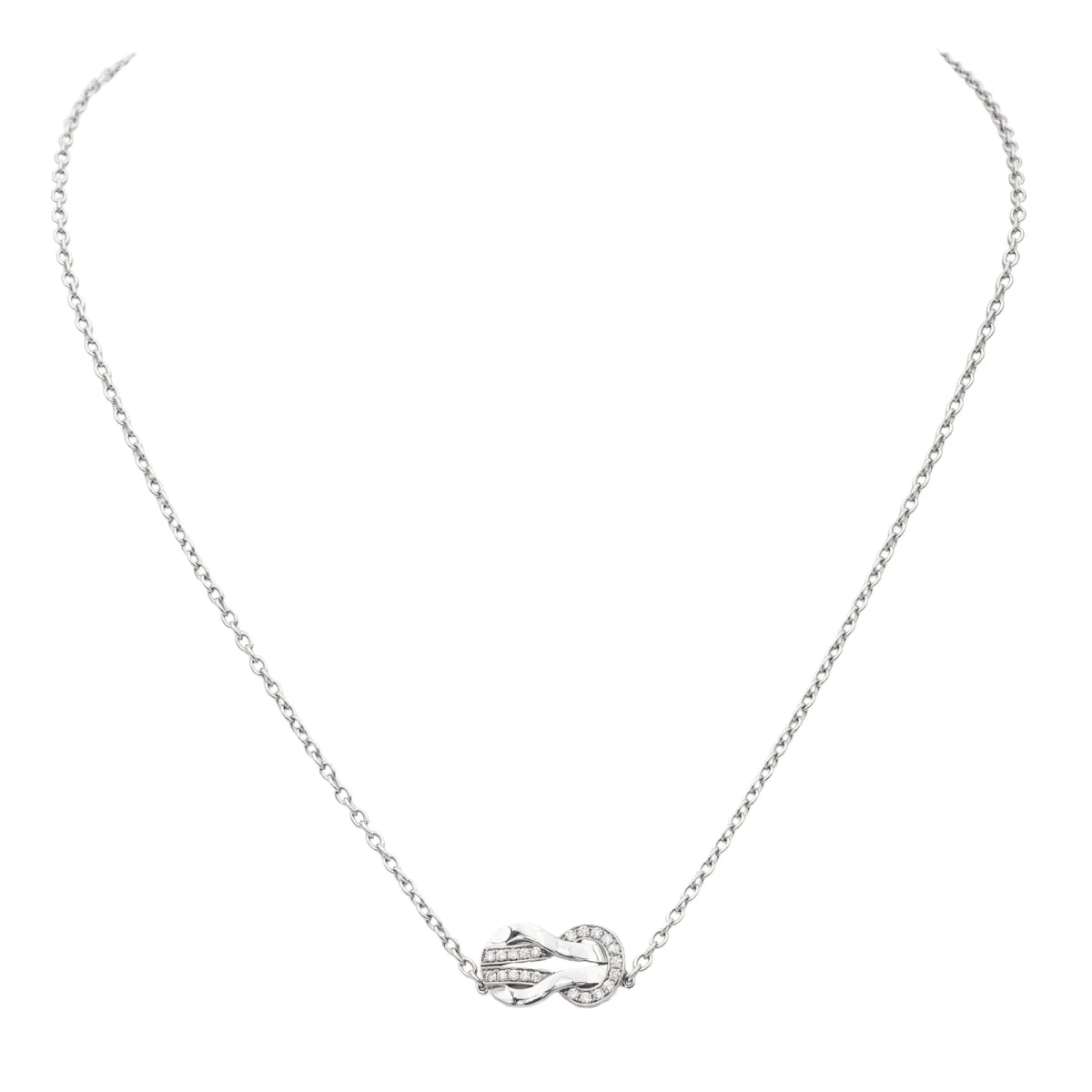 Fred Collier Pendentif Chance infinie Or blanc Diamant – Image 2