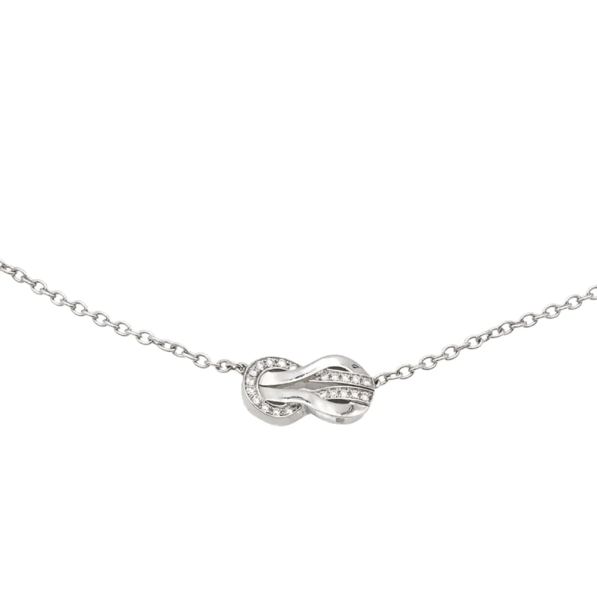 Fred Collier Pendentif Chance infinie Or blanc Diamant – Image 4