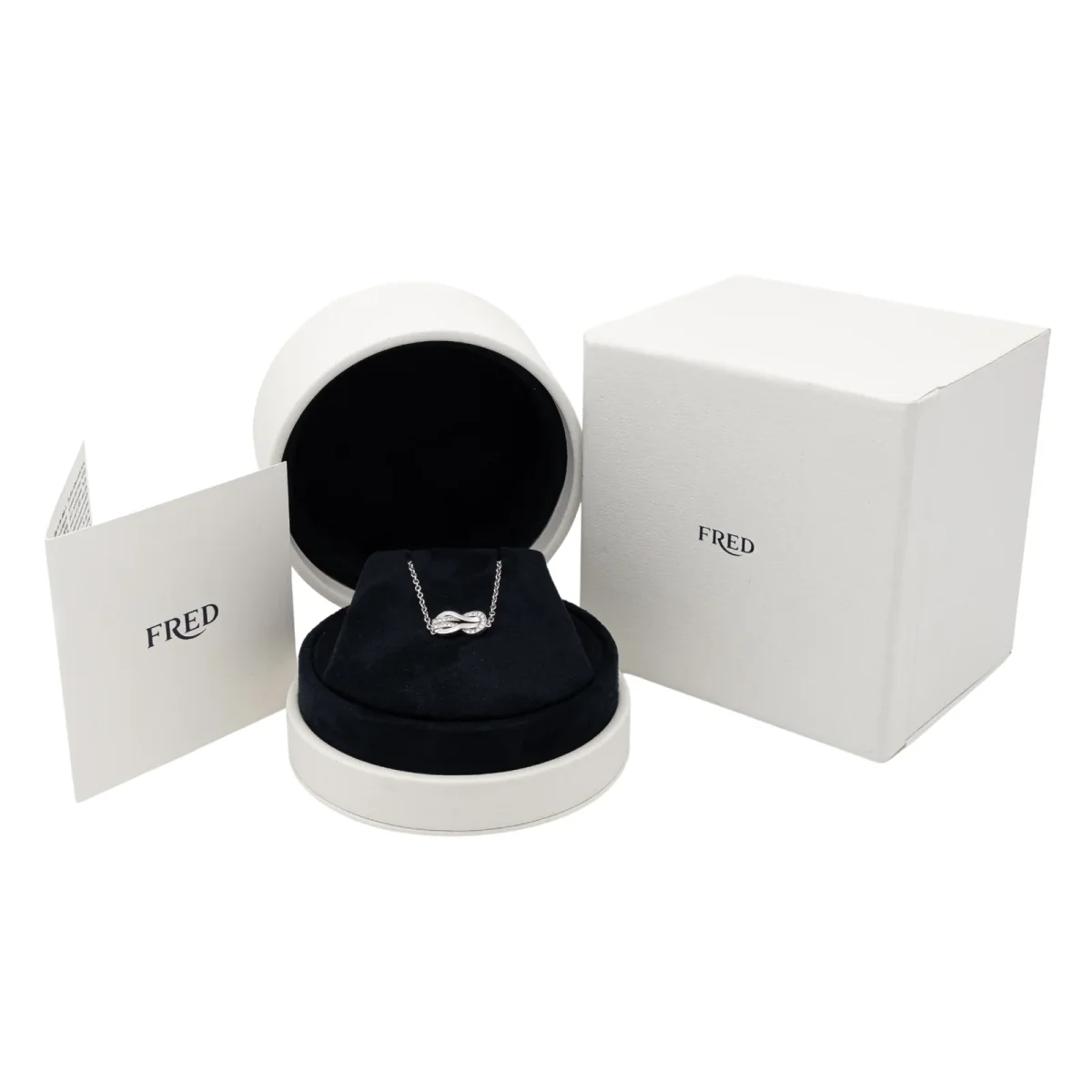 Fred Collier Pendentif Chance infinie Or blanc Diamant – Image 5