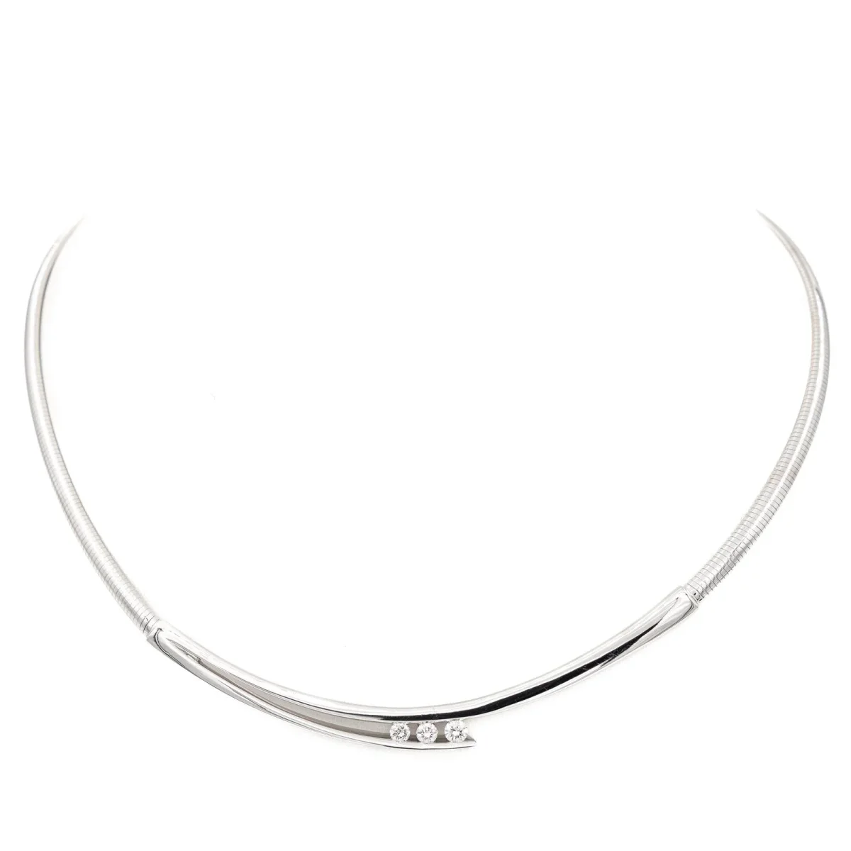 Collier Trilogie Or blanc Diamant