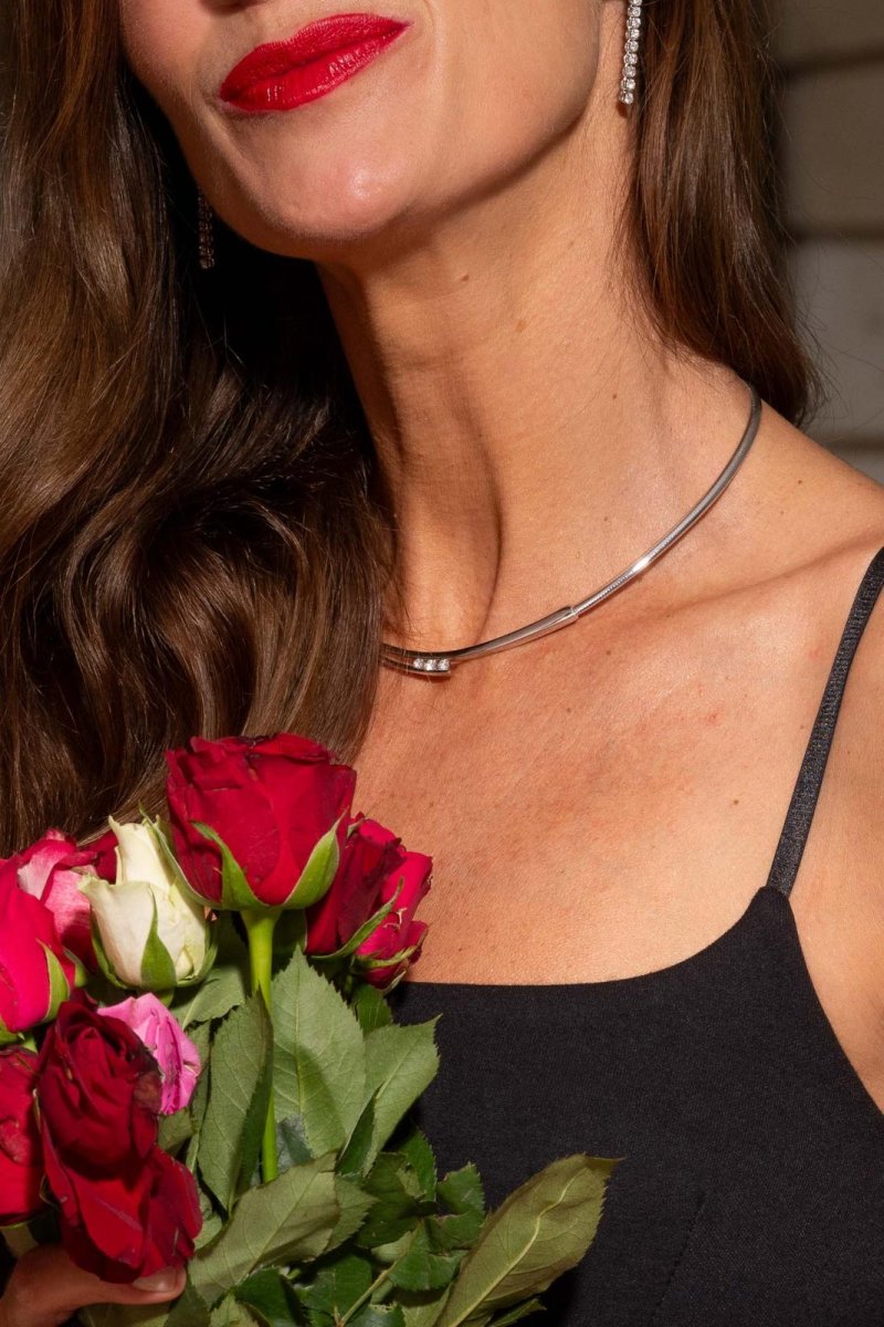 Collier Trilogie Or blanc Diamant – Image 3