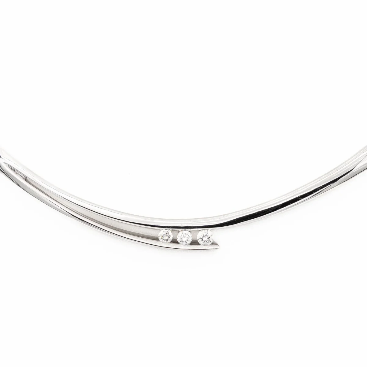 Collier Trilogie Or blanc Diamant – Image 6