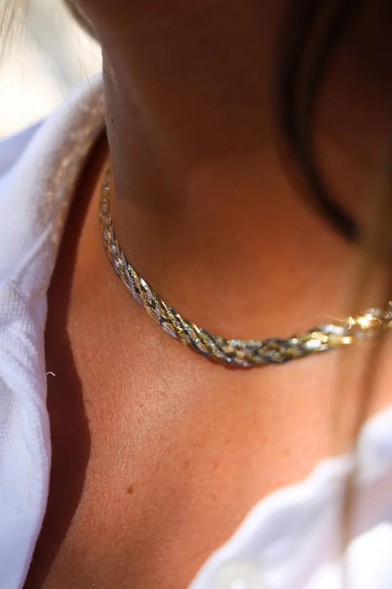 Collier Ras de cou Or jaune, Or blanc – Image 3