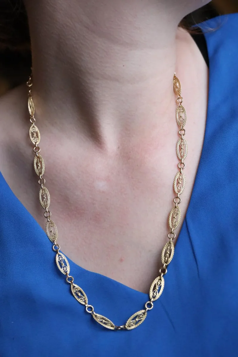 Collier Maille filigrane Or jaune – Image 3