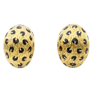 Fred Boucles d'oreilles Panthère Or jaune, Email