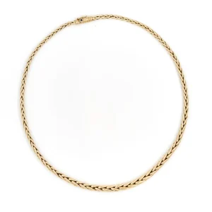 Caplain saint andré Collier Maille palmier Or jaune Saphir