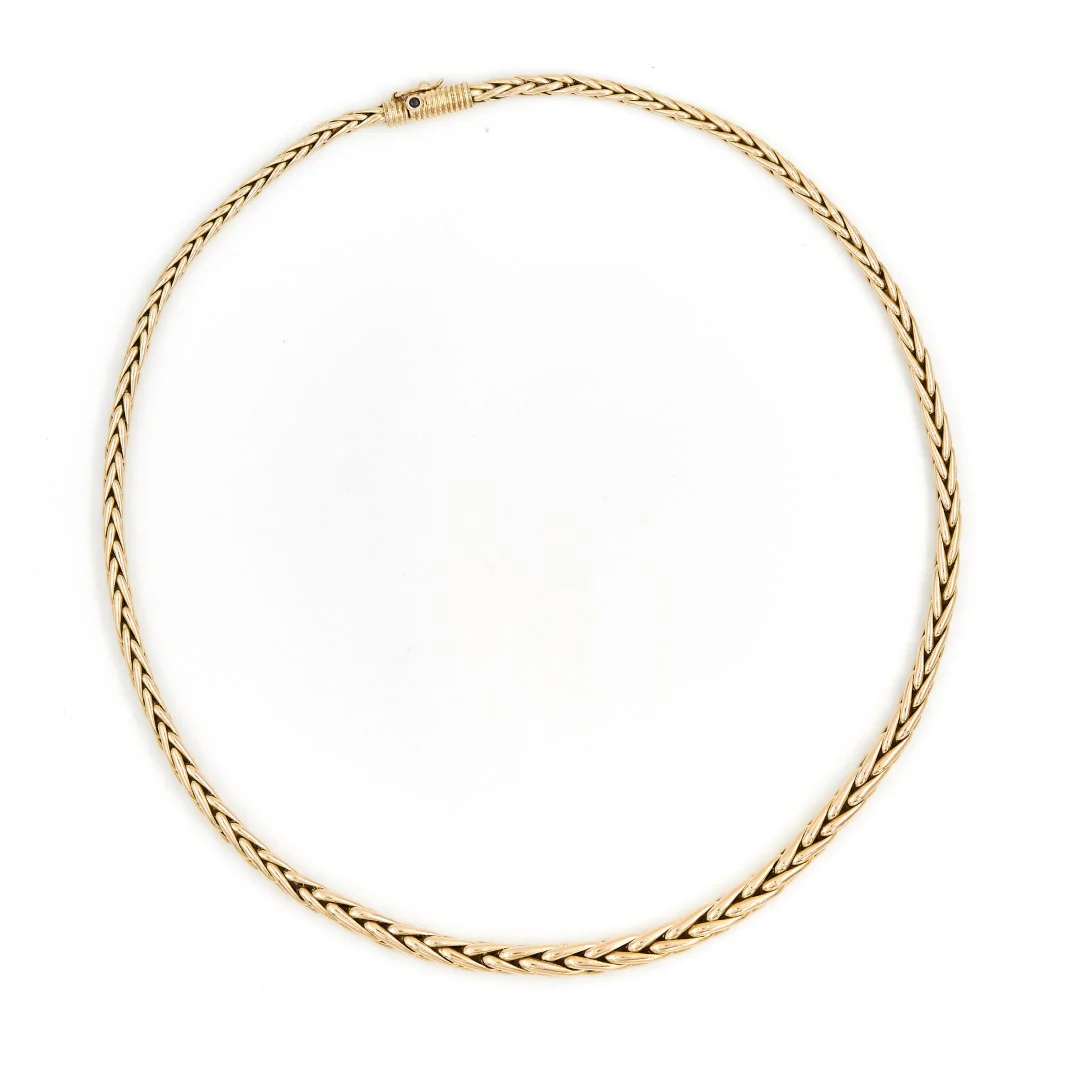 Caplain saint andré Collier Maille palmier Or jaune Saphir