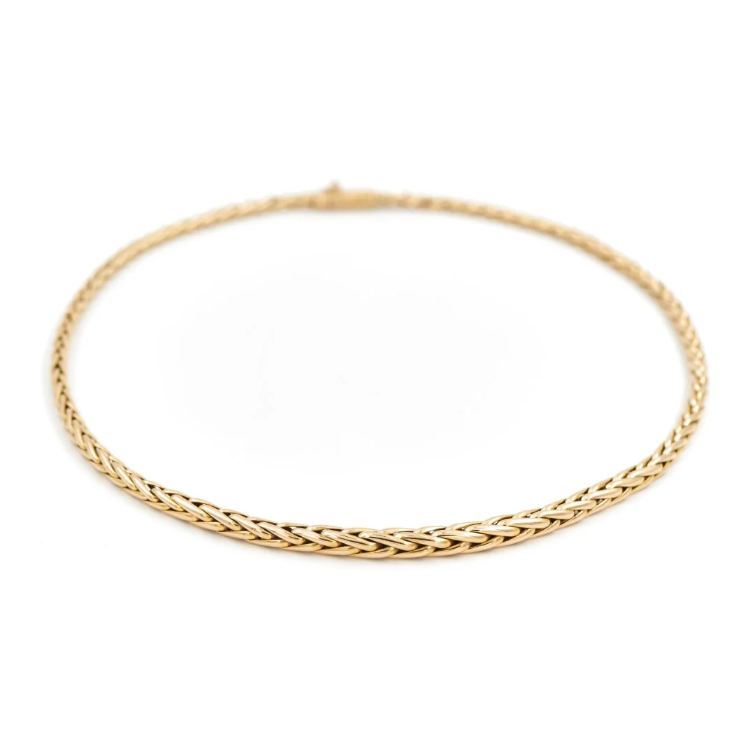 Caplain saint andré Collier Maille palmier Or jaune Saphir – Image 5