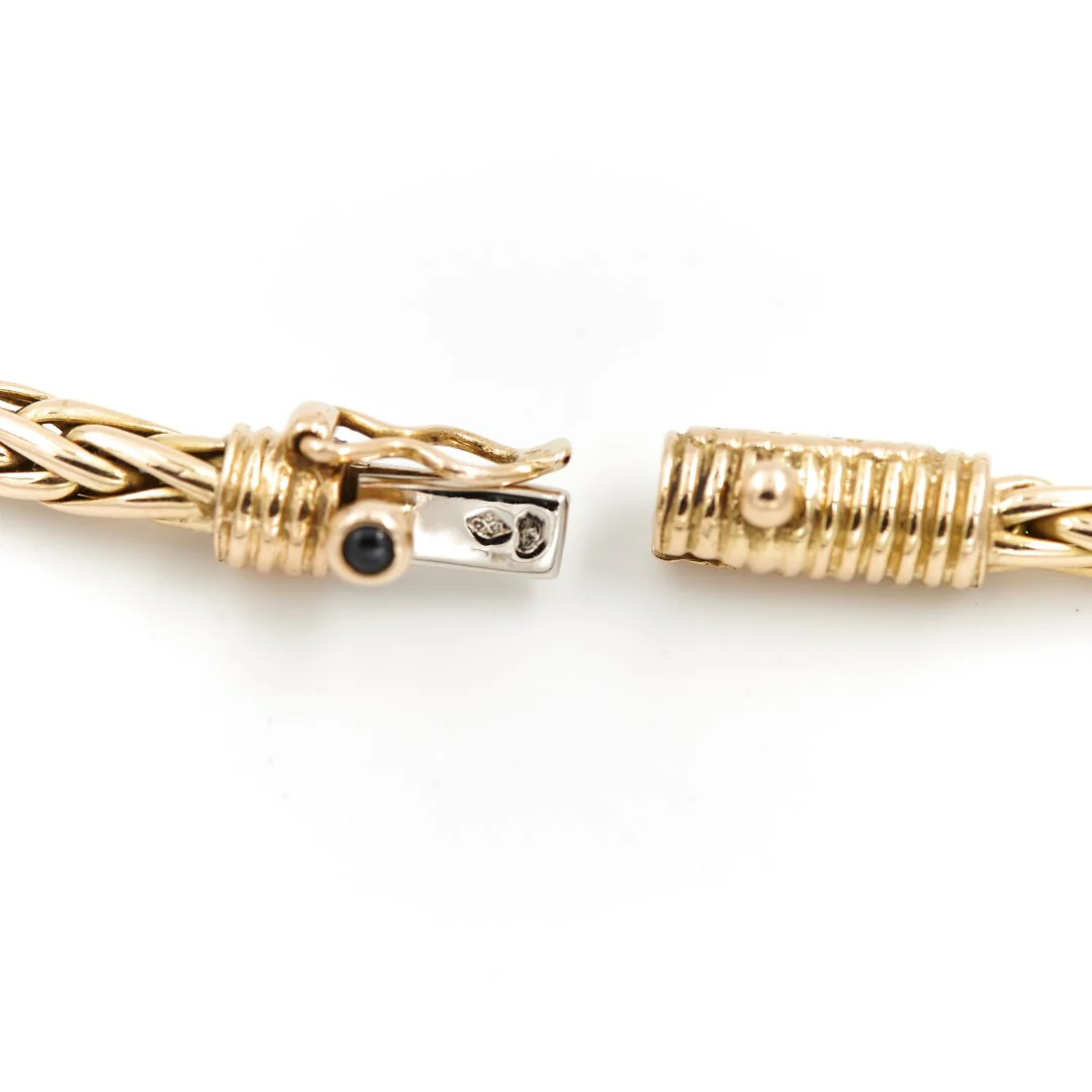 Caplain saint andré Collier Maille palmier Or jaune Saphir – Image 8