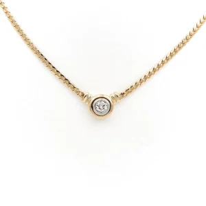 Collier Pendentif Or jaune, Or blanc Diamant