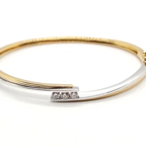 Bracelet Jonc Or jaune, Or blanc Diamant