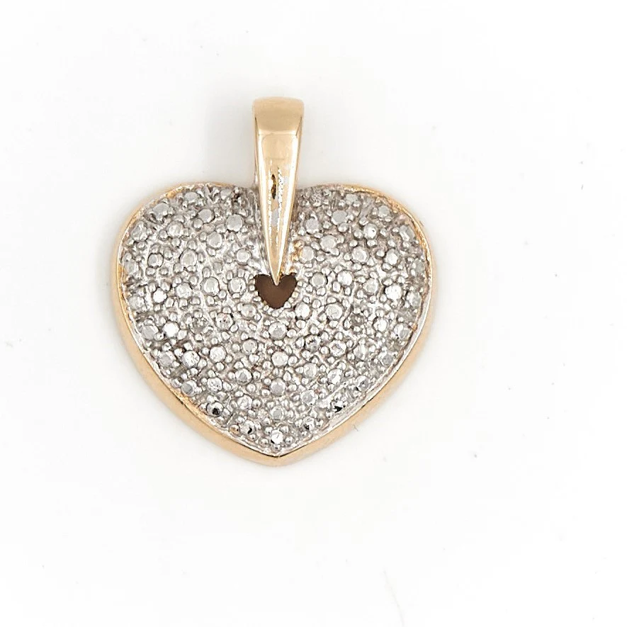 Pendentif Coeur Or jaune, Or blanc Diamant – Image 2