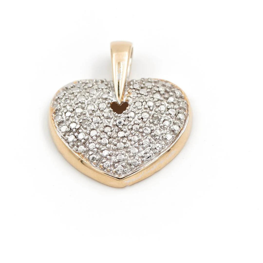 Pendentif Coeur Or jaune, Or blanc Diamant – Image 3