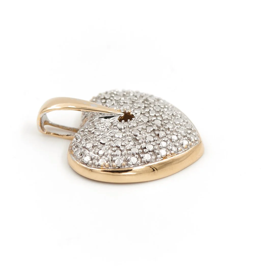 Pendentif Coeur Or jaune, Or blanc Diamant – Image 4