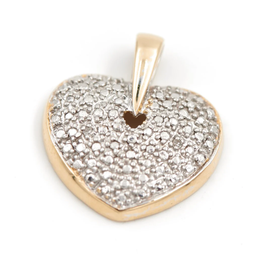 Pendentif Coeur Or jaune, Or blanc Diamant – Image 7