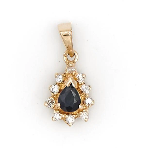 Pendentif Or jaune Saphir, Diamant – Image 2