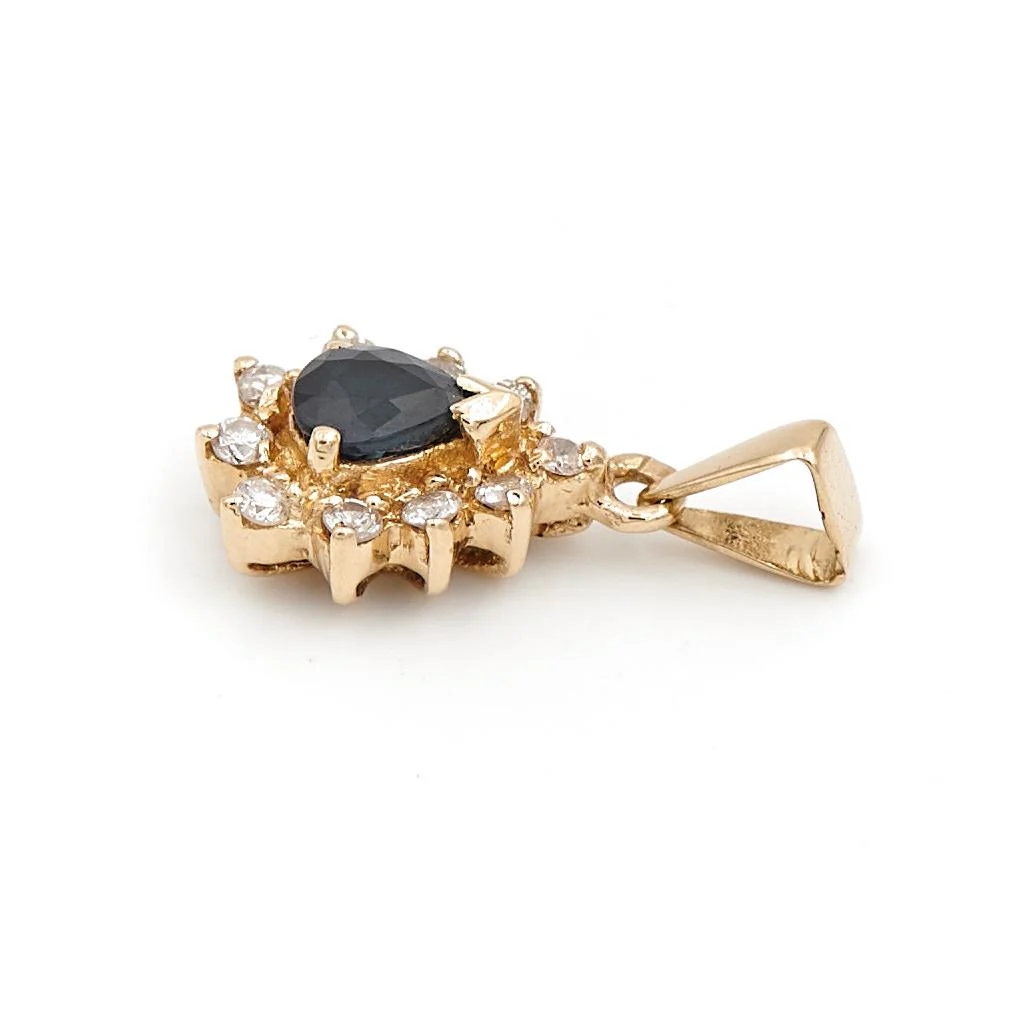 Pendentif Or jaune Saphir, Diamant – Image 3