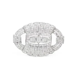 Broche Art déco Or blanc Diamant