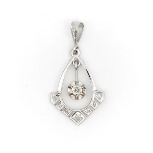 Pendentif Art déco Or blanc Diamant