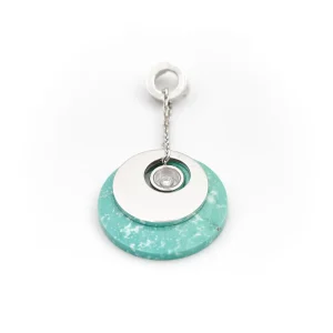 Chopard Pendentif Happy diamond Or blanc Diamant, Turquoise
