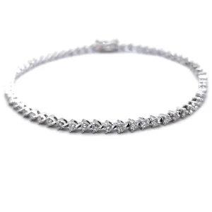 Bracelet Ligne Or blanc Diamant