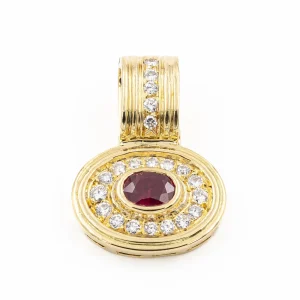 Pendentif Or jaune Rubis, Diamant